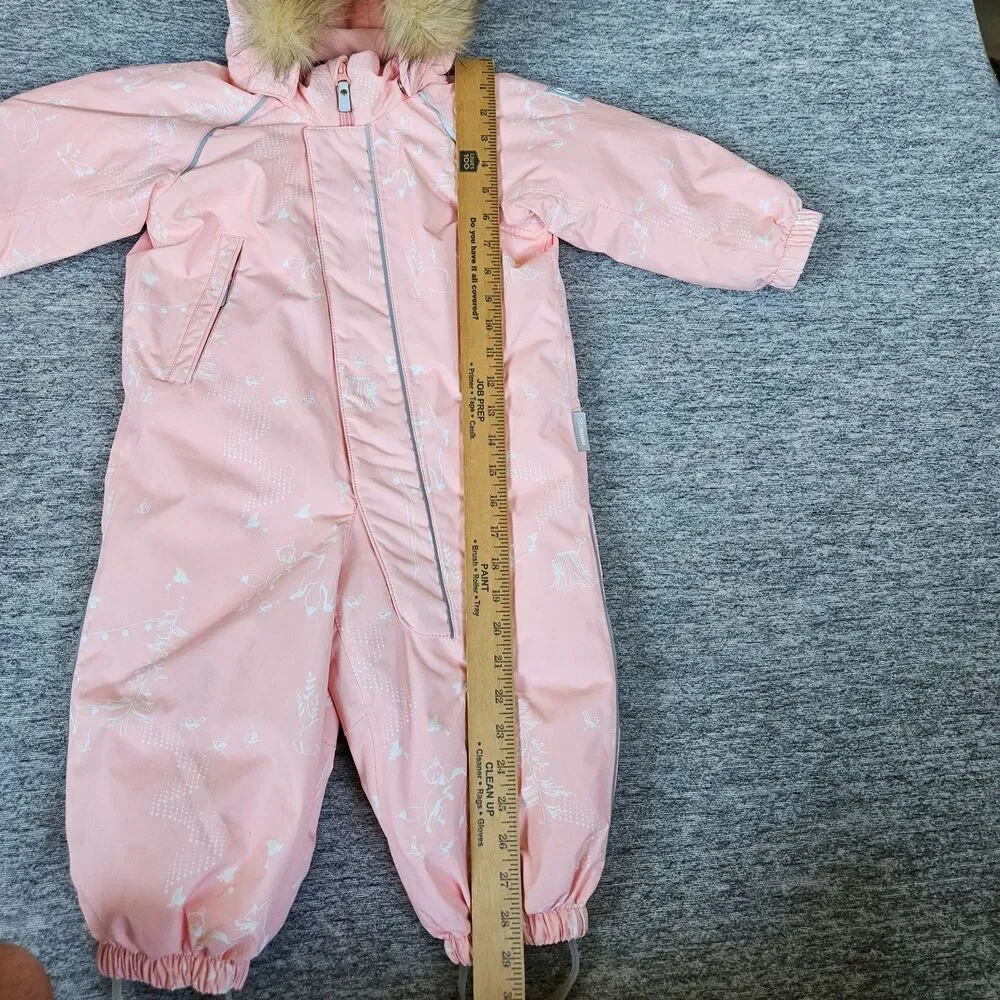 Reima Waterproof Reimatec Toddler Snowsuit Pink Mauve Winter Scene Size 18-24M